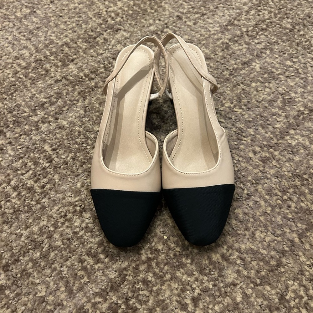Elegant Two-Tone Slingback Pumps